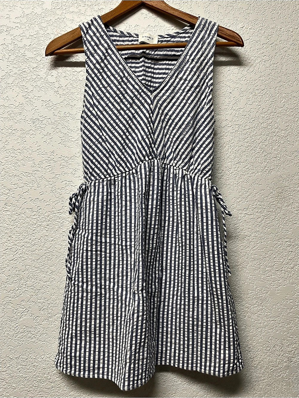 EVERLY Striped Mini Dress in Blue & White Like New